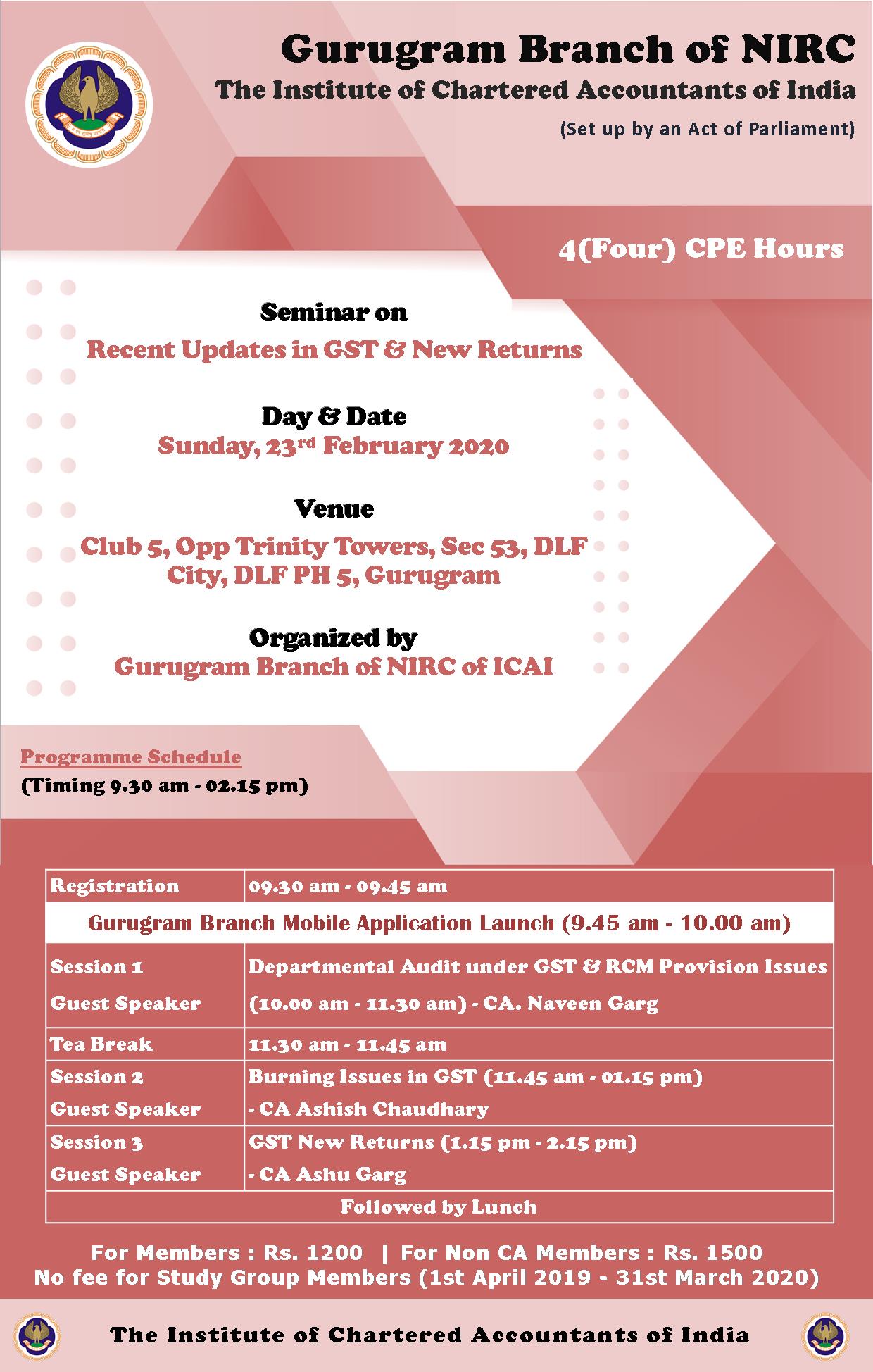 Seminar on Recent Updates in GST & New Returns