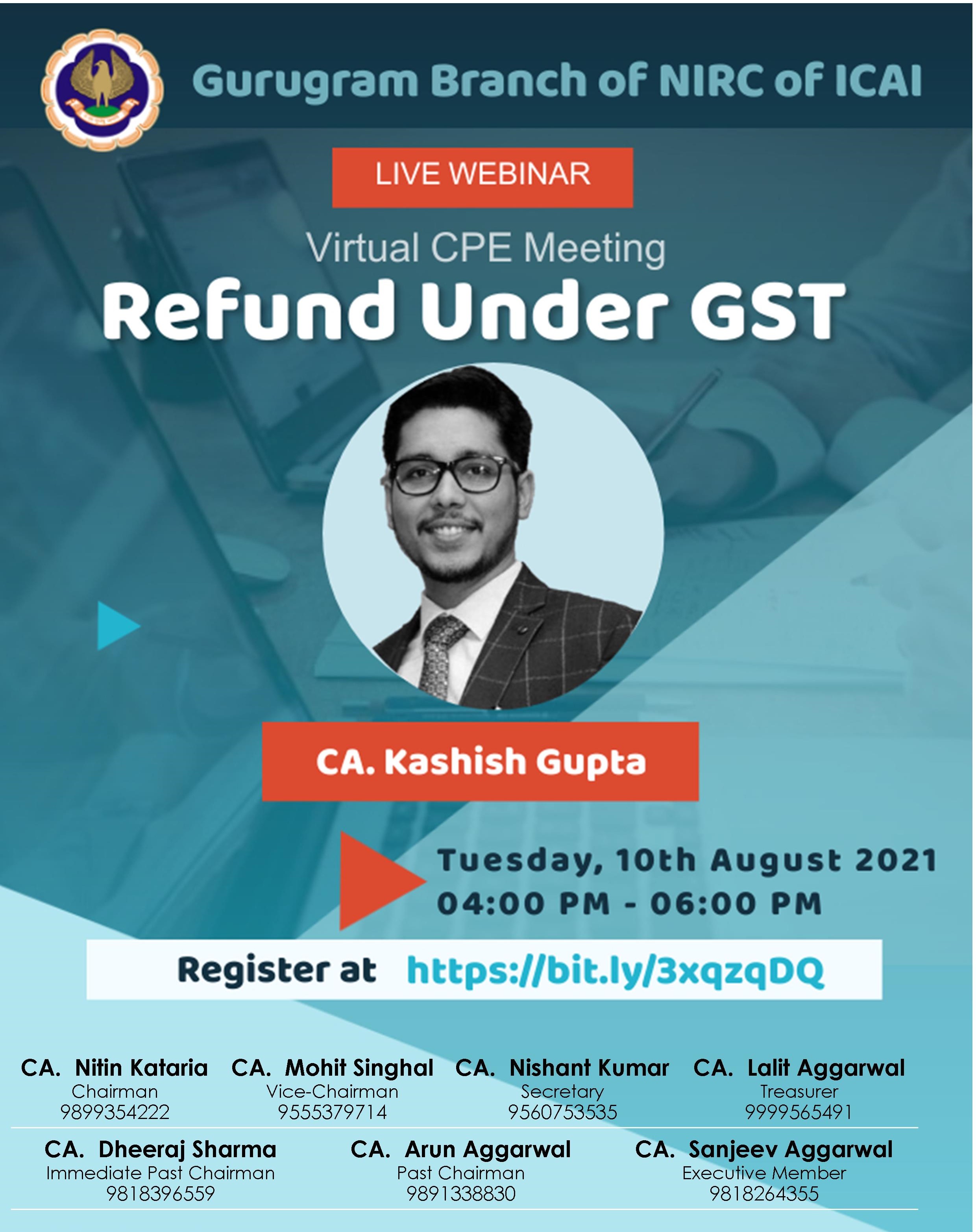 VCM on Refund Under GST