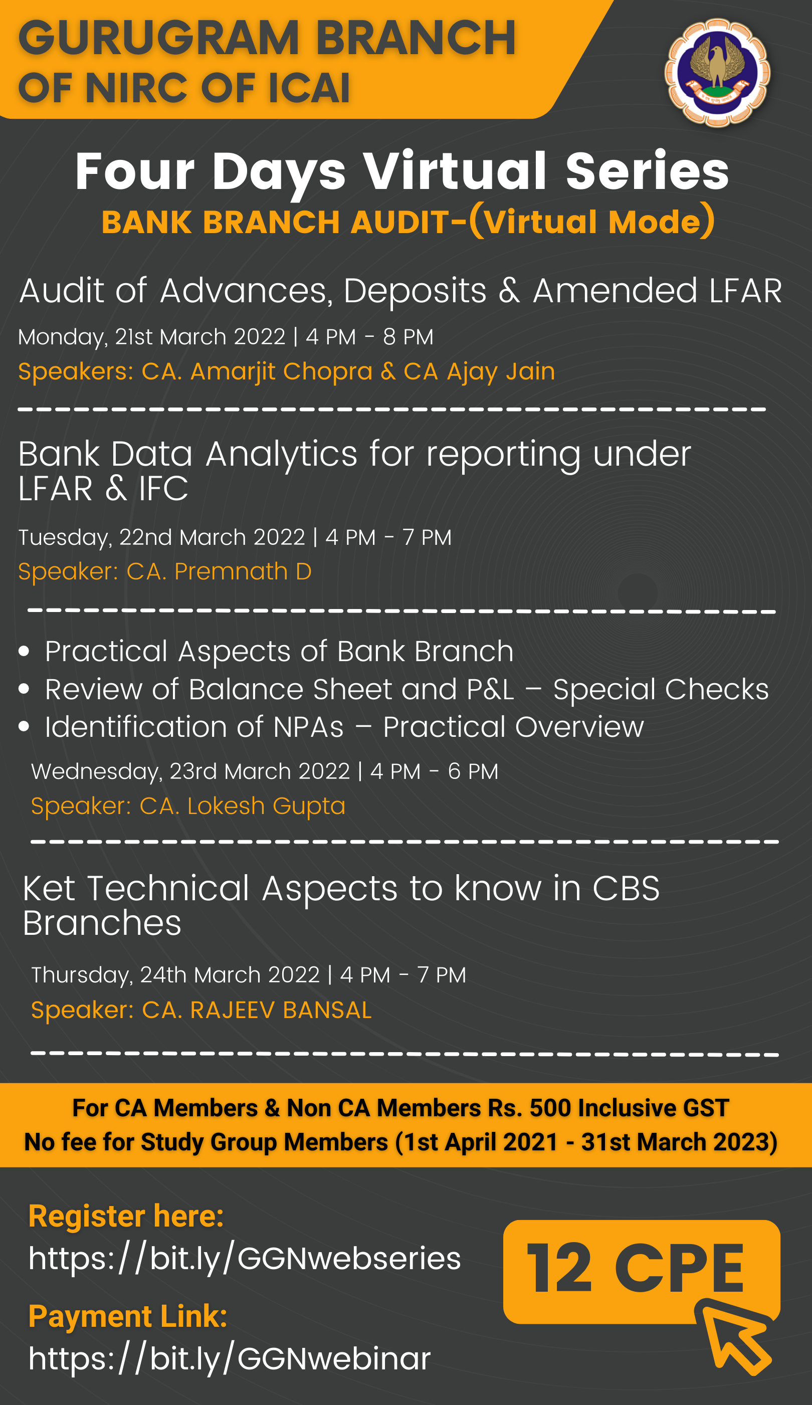 Four Days Virtual Series on BANK BRANCH AUDIT